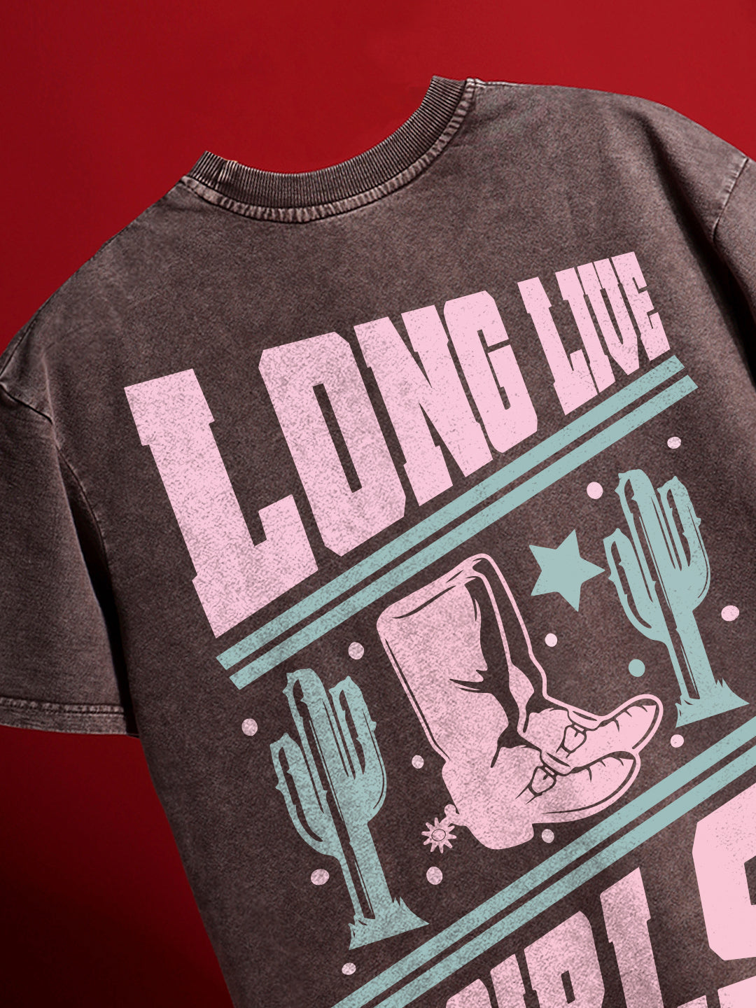 Cow Girl Crew Neck Oversized T-Shirt