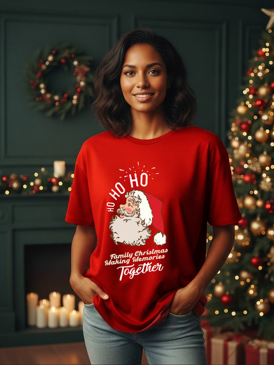 Santa Christmas Oversize T-Shirt For Women
