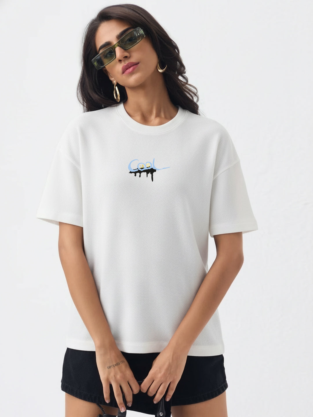 Cheerful Oversized Fit T-Shirt For Women