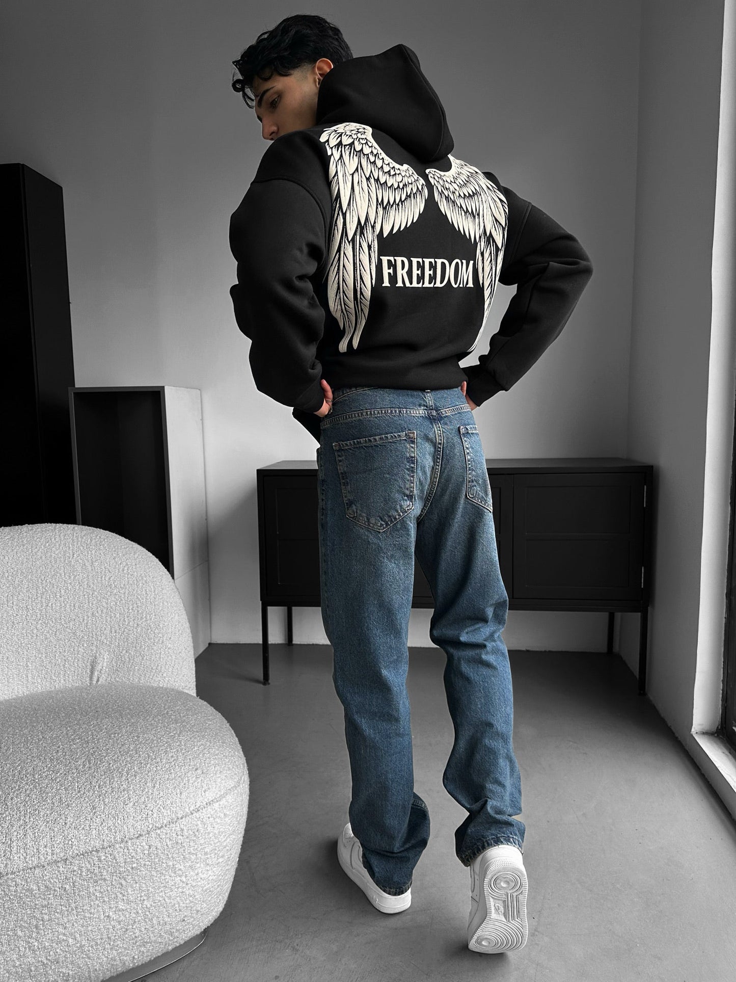 Freedom Drop Shoulder Graphic Hoodie
