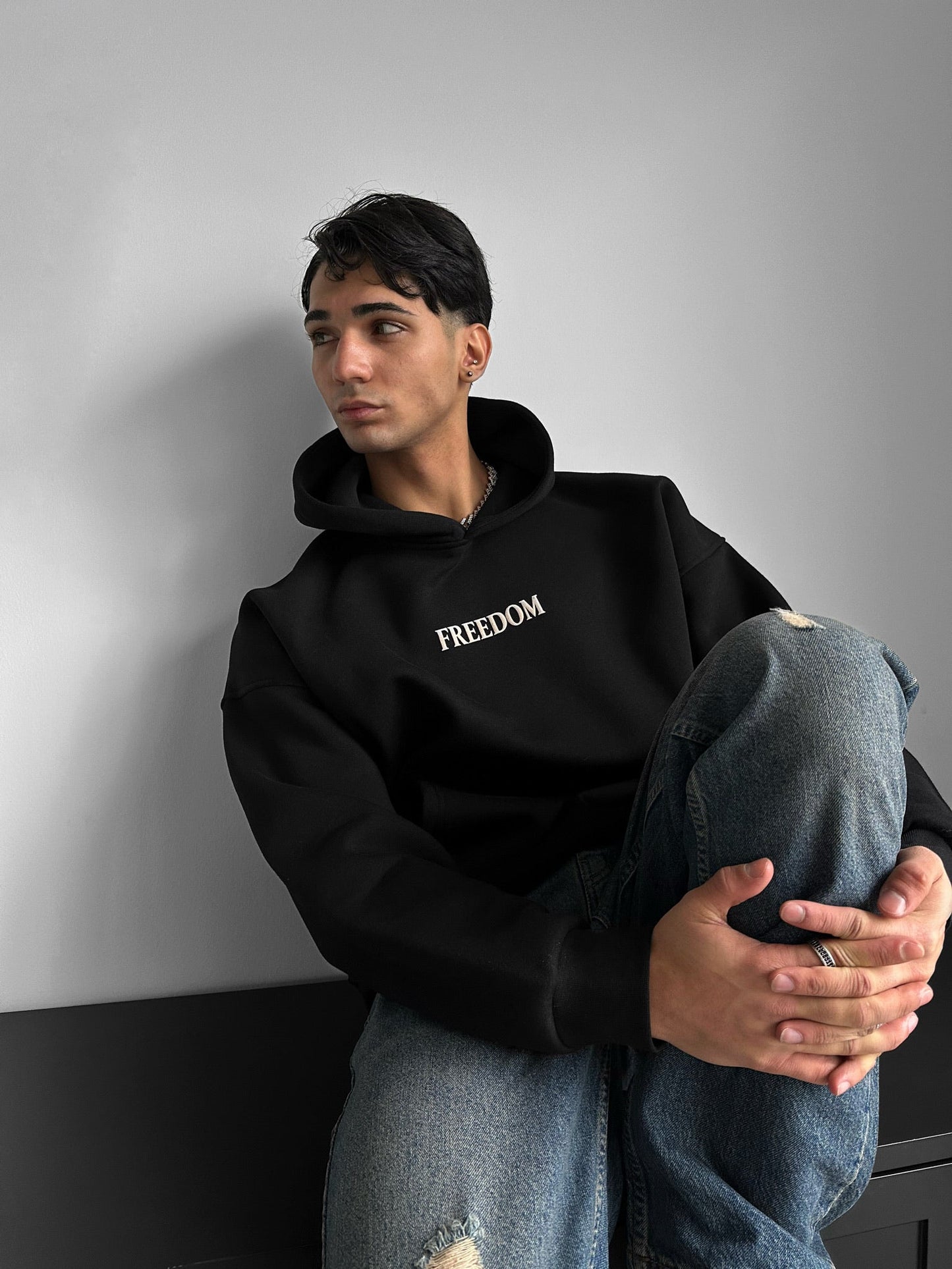 Freedom Drop Shoulder Graphic Hoodie