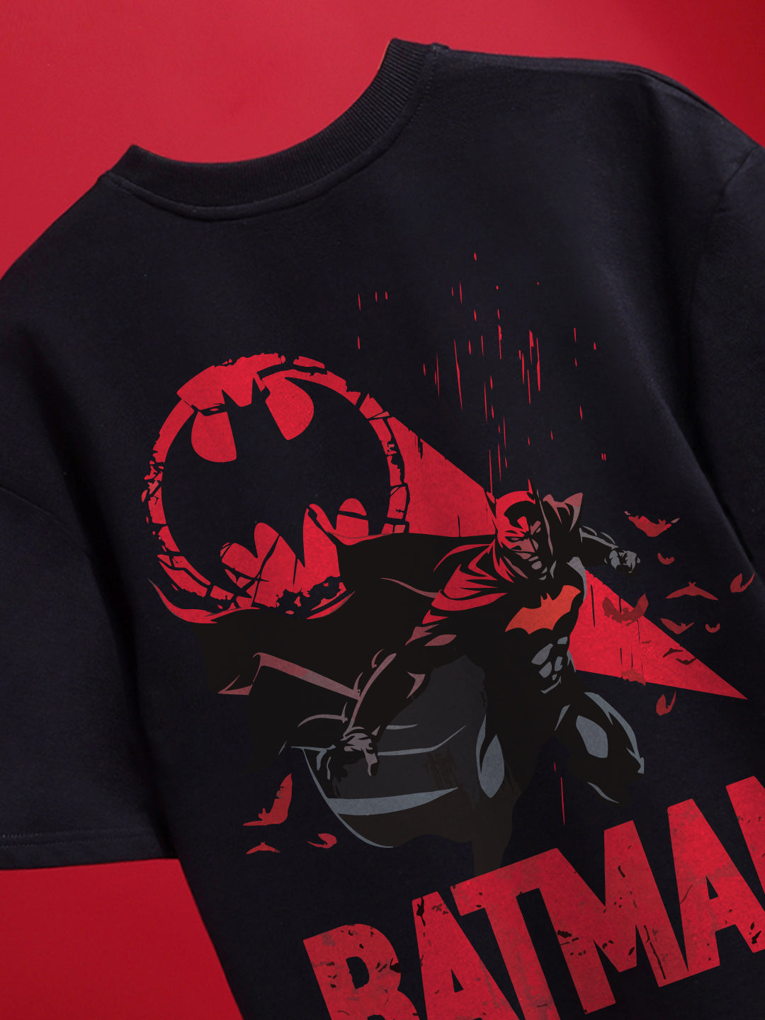Batman Bat Signal Oversized Fit T-Shirt