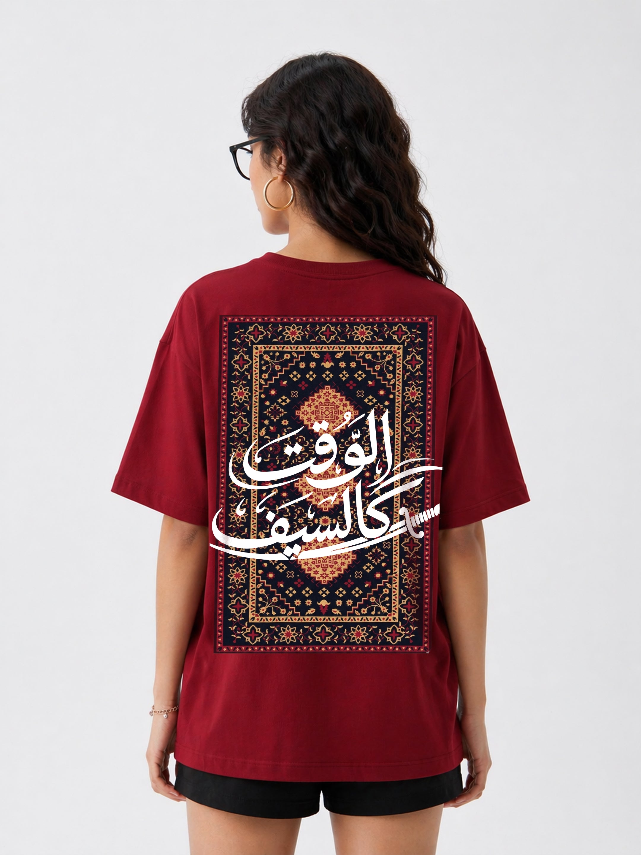 Teeser Al Waqt KlSayf Oversized Fit T-Shirt For Women