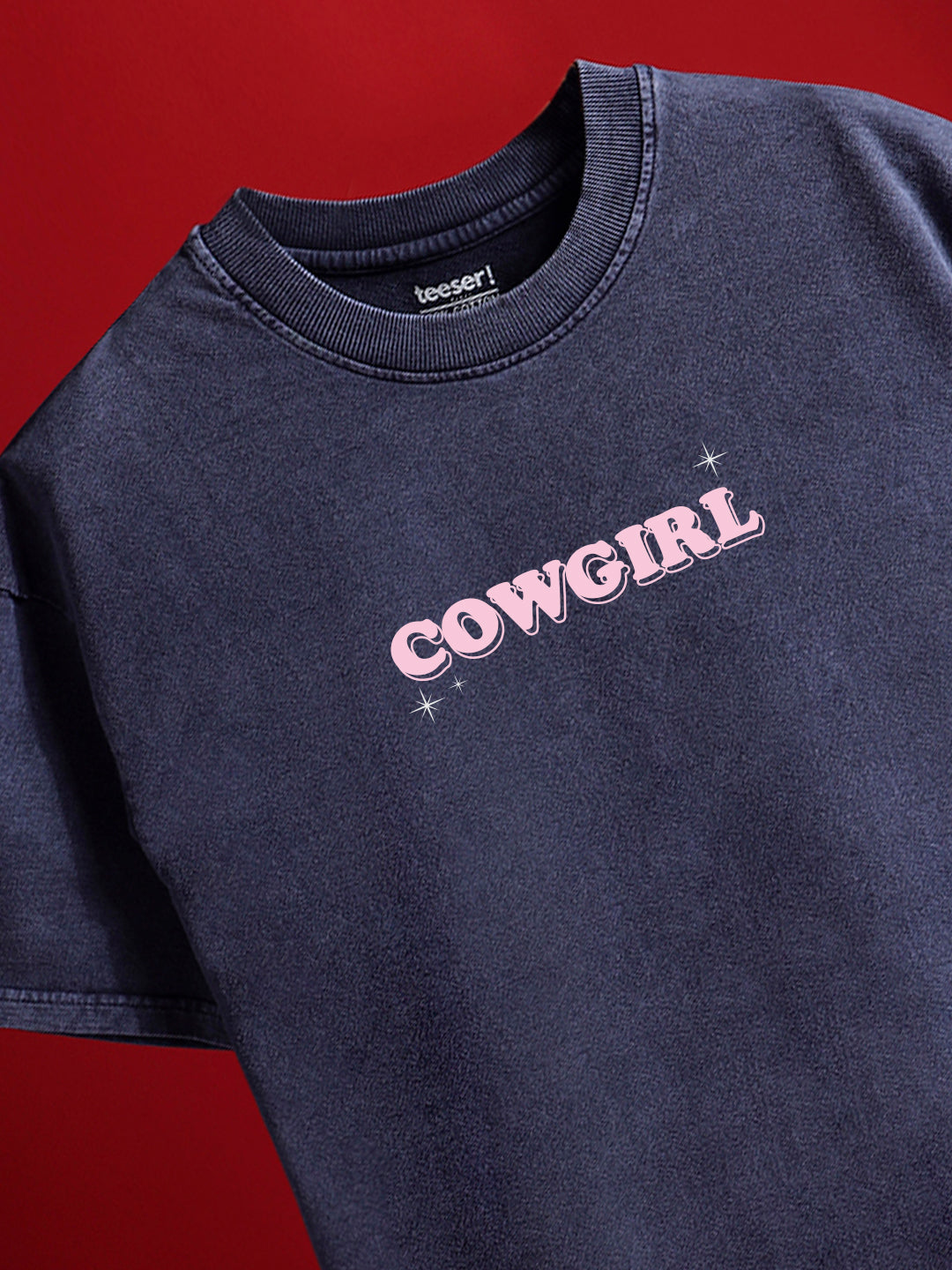 Cow Girl Crew Neck Oversized T-Shirt
