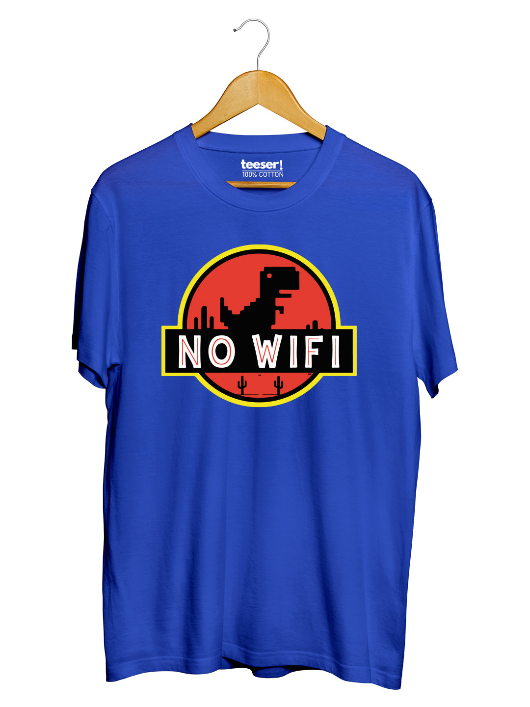 تيشيرت بقصة عادية بتصميم NO WIFI