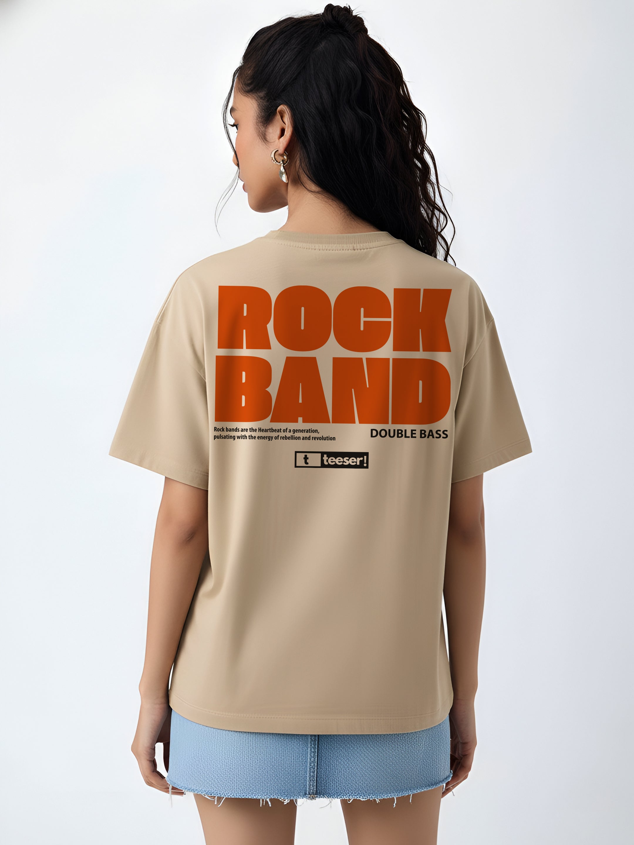 Rock Band Oversized Fit T-Shirt For Women