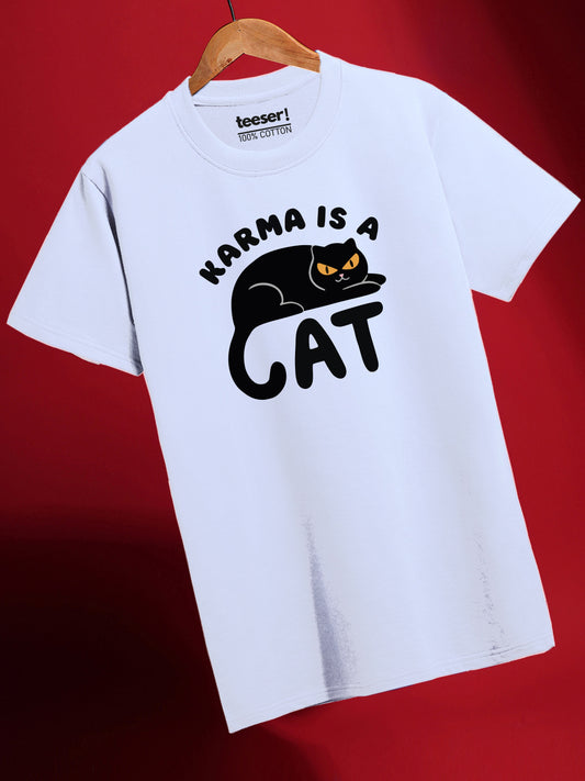 Karma Is A Cat Regular Fit T-Shirt