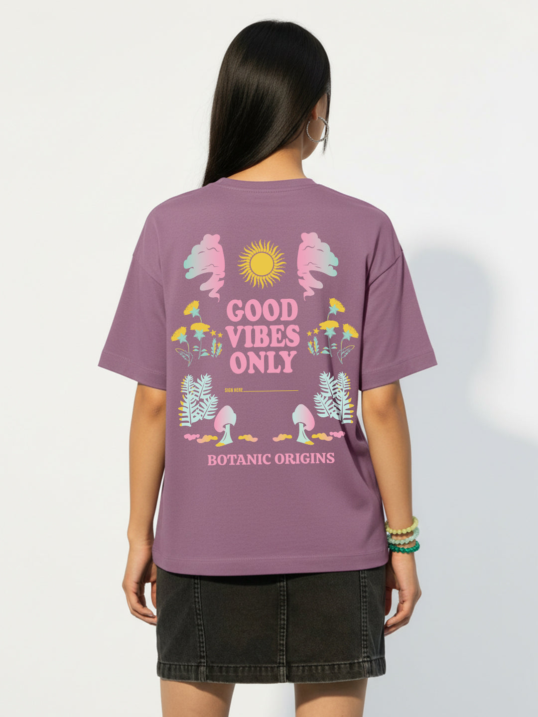 Good Vibes Only Oversized T-Shirt For Women