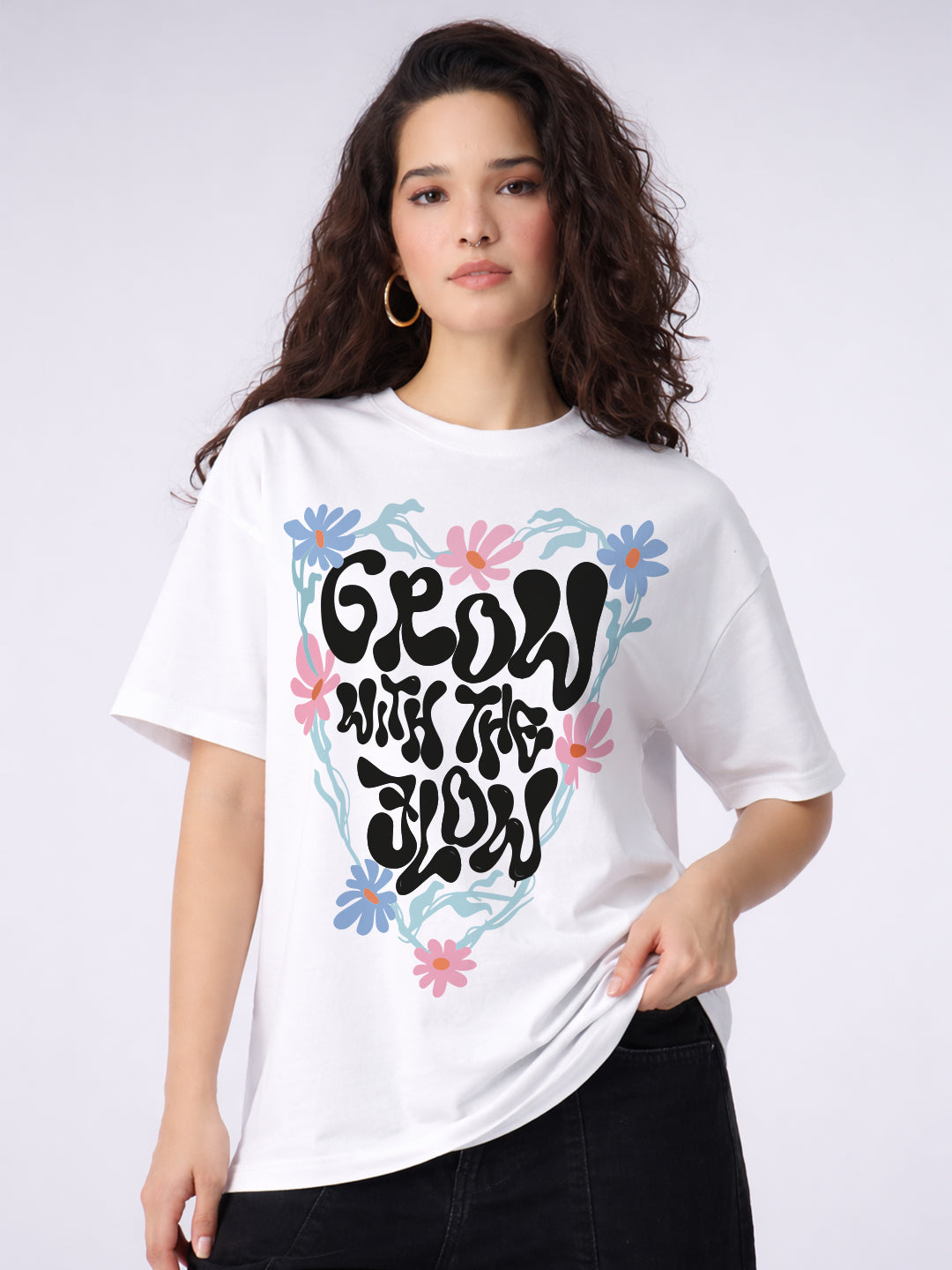 Grow With Flow Oversized T-Shirt For Women
