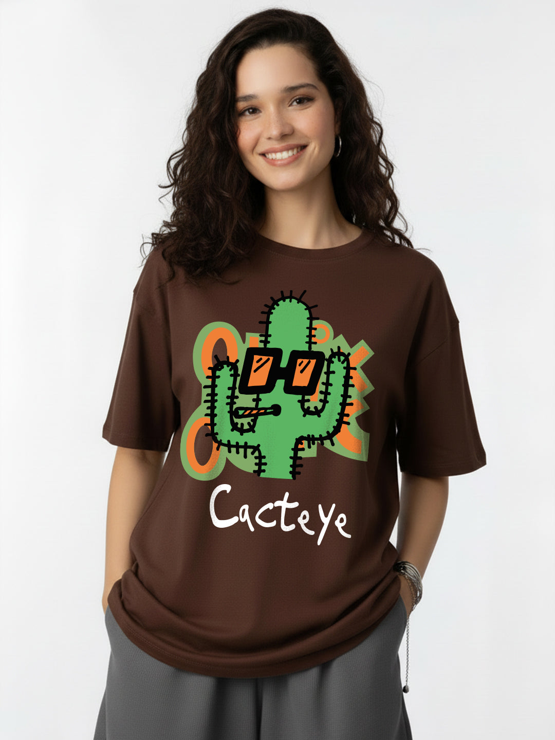 Cacteye Oversized Fit T-Shirt For Women