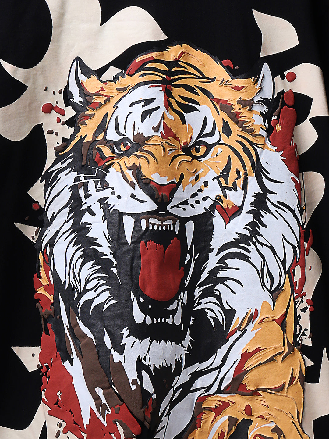 Tiger Puff Print Unisex Oversized T-Shirt