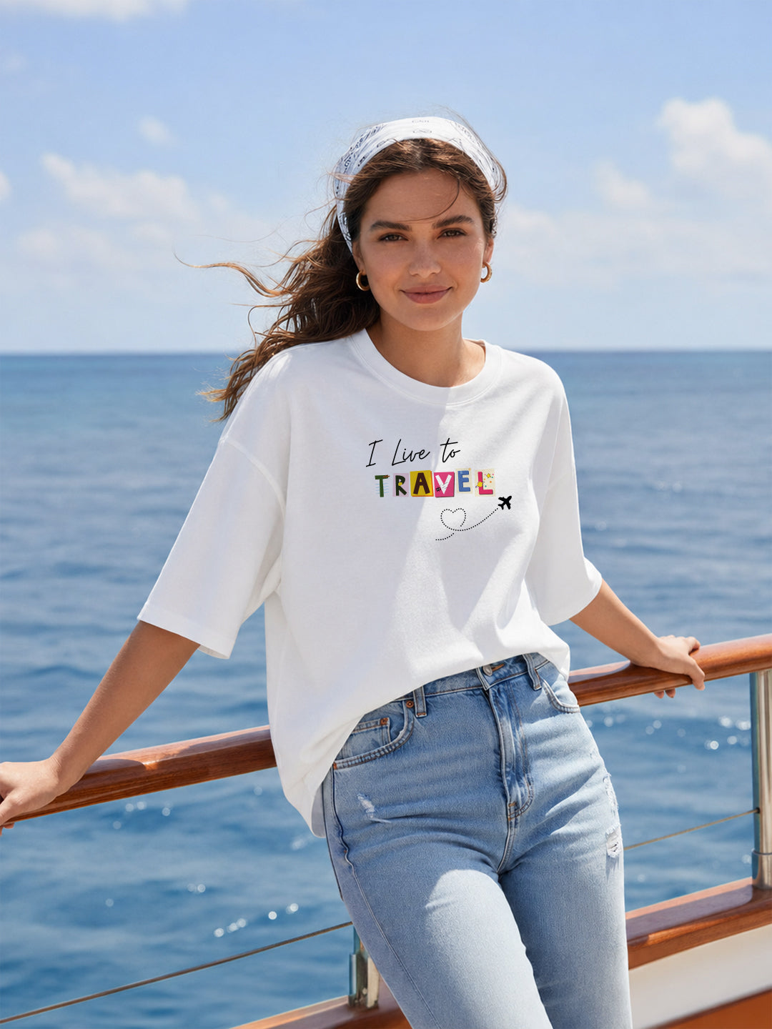 I Live to Travel Oversized T-Shirt