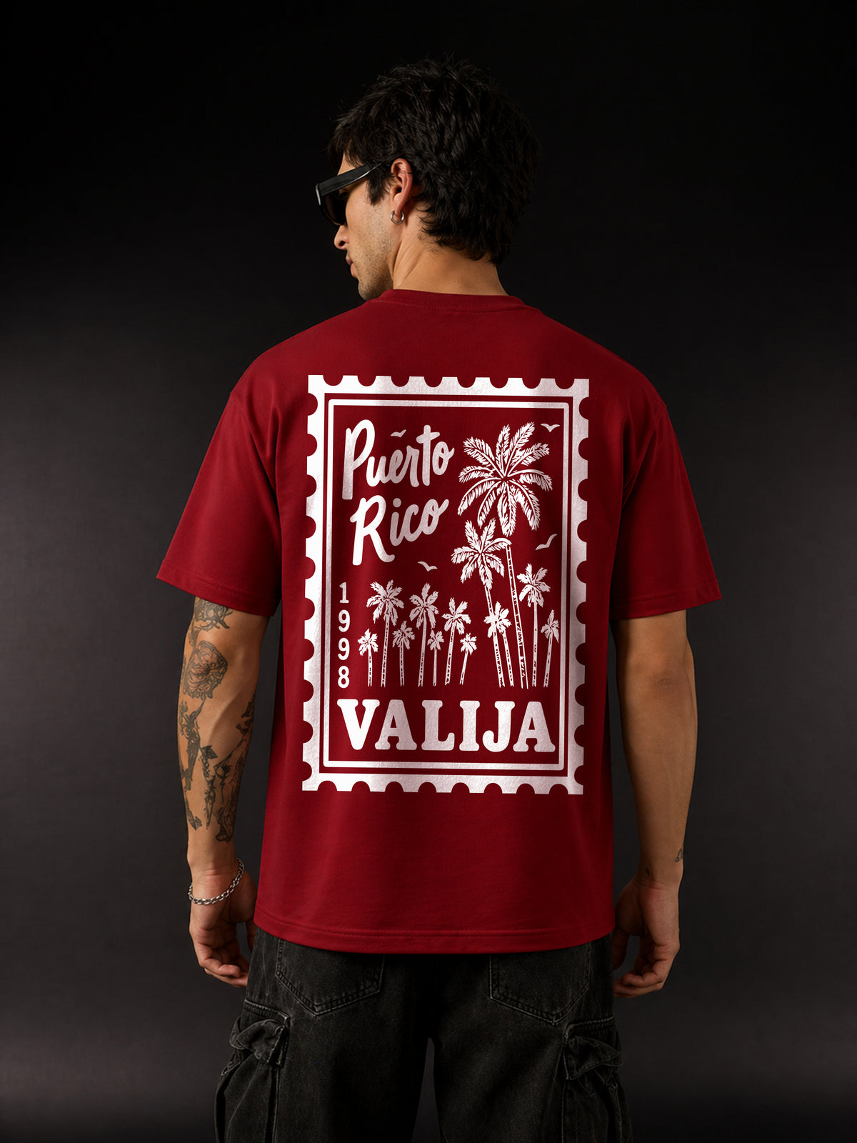 Puerto Rico Valija Postage Stamp Oversized T-Shirt