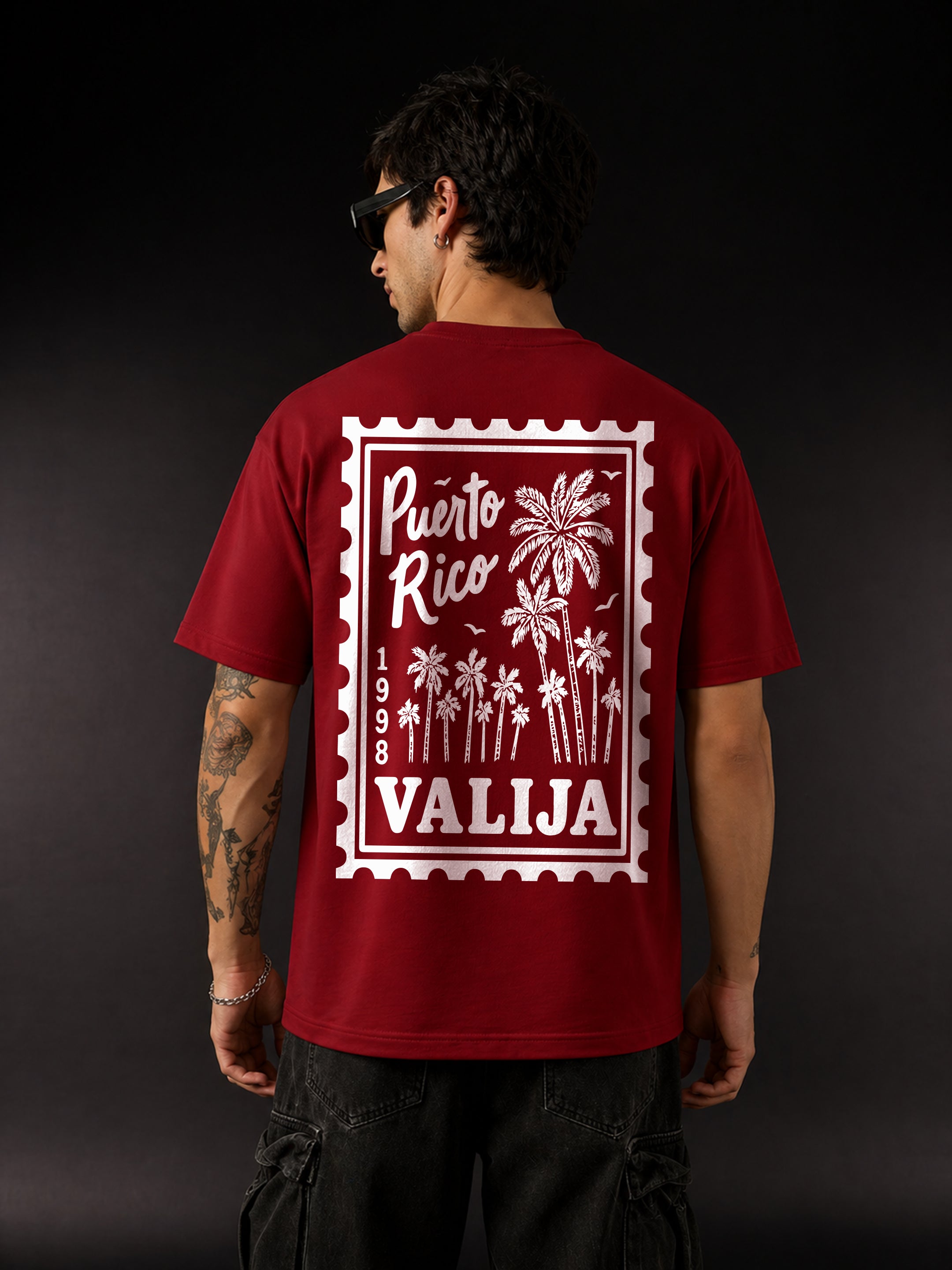 Puerto Rico Valija Postage Stamp Oversized T-Shirt