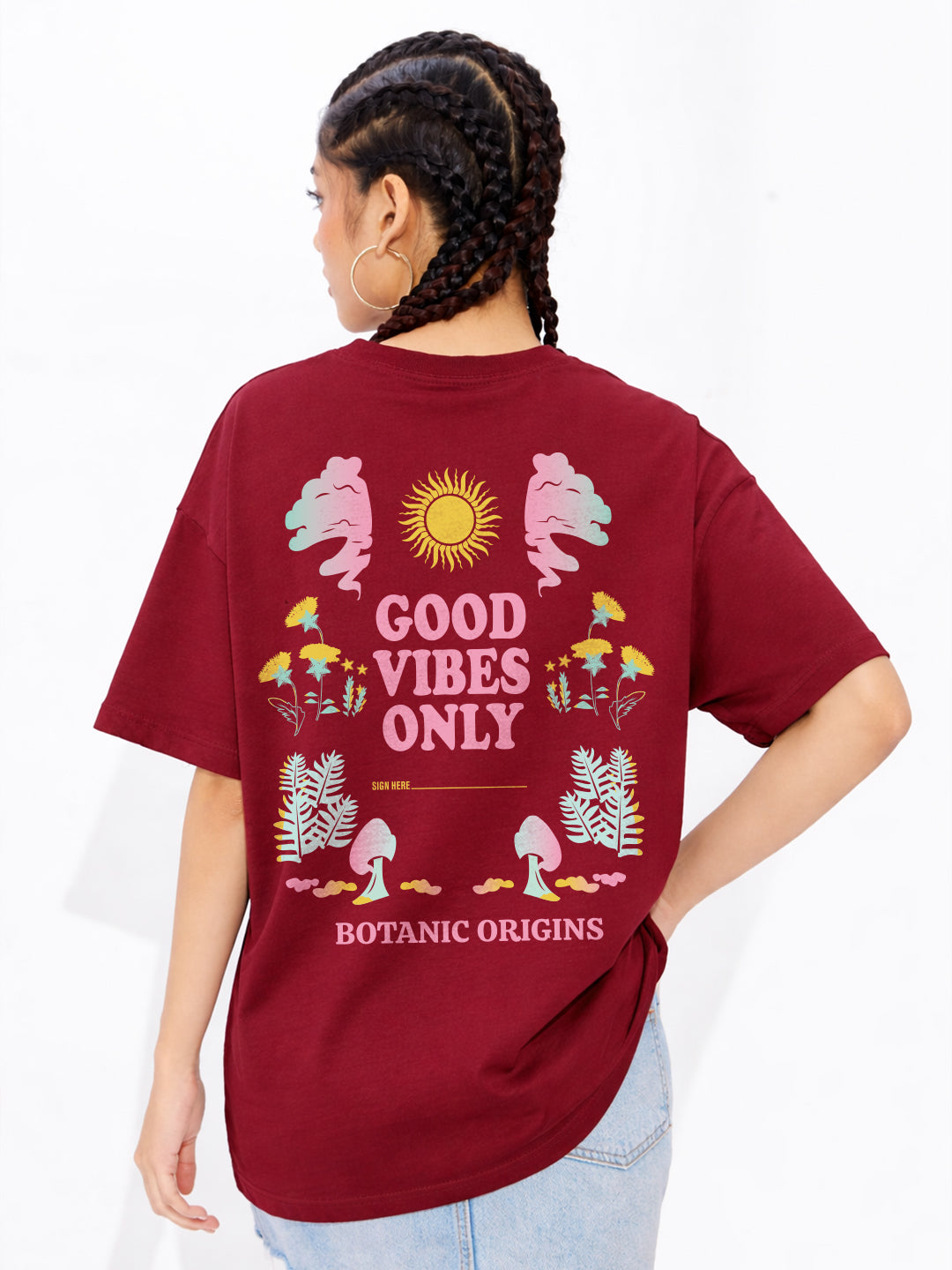 Good Vibes Only Oversized T-Shirt For Women