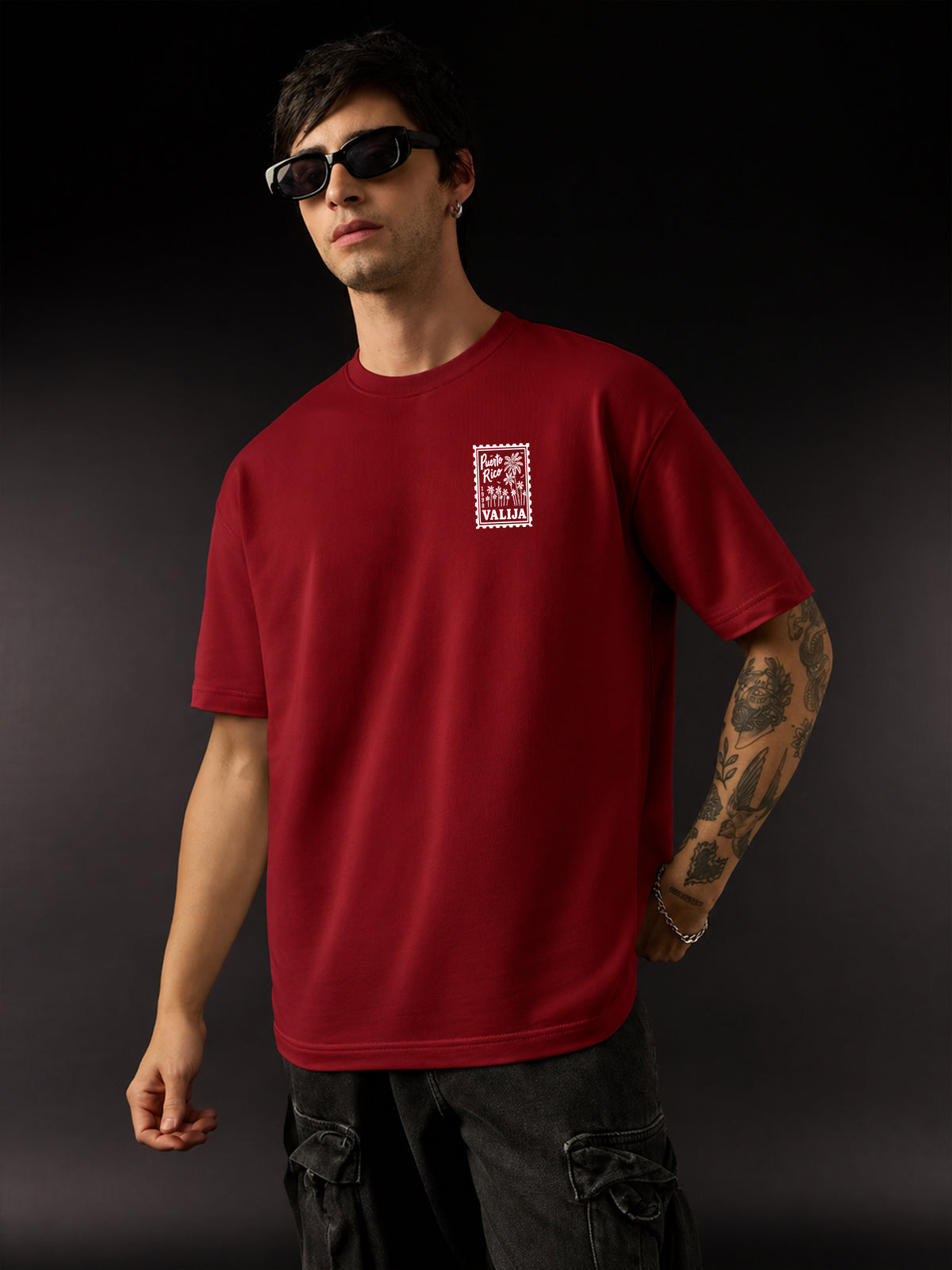 Puerto Rico Valija Postage Stamp Oversized T-Shirt