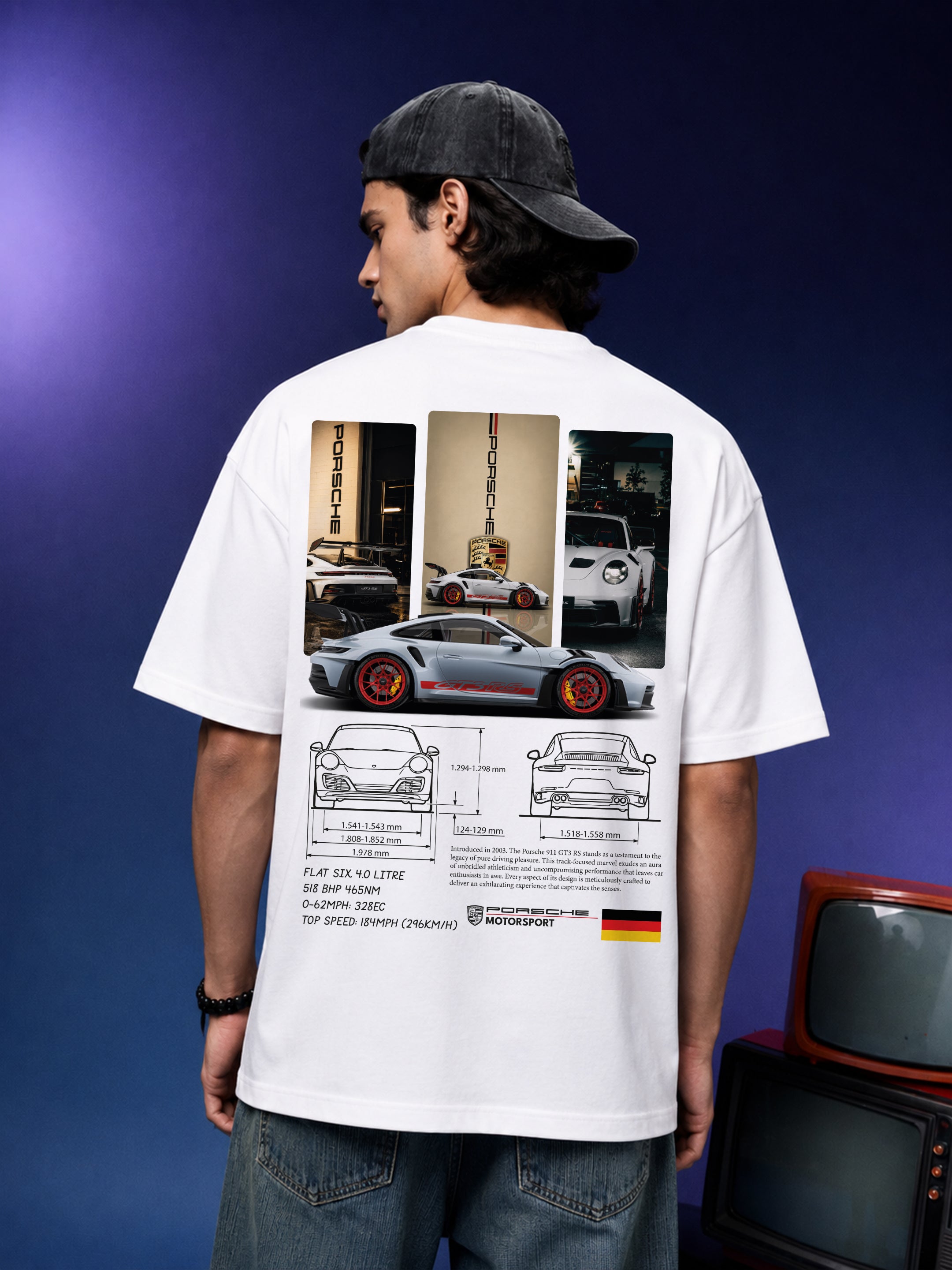 Porsche 911 GT3 RS Oversized T-Shirt