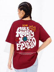 Make Money Not Friend Oversized Fit T-Shirt For Women