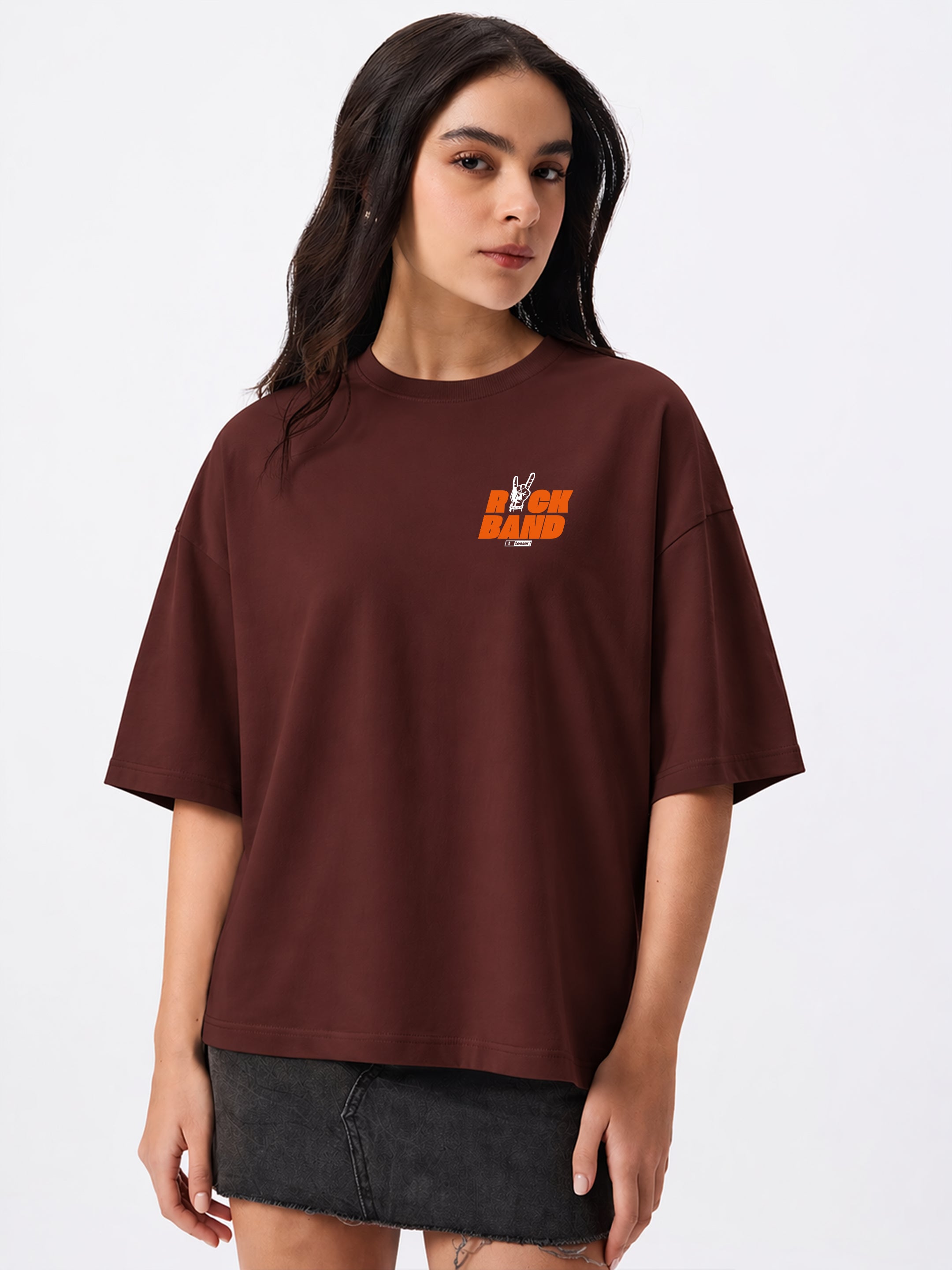 Rock Band Oversized Fit T-Shirt For Women
