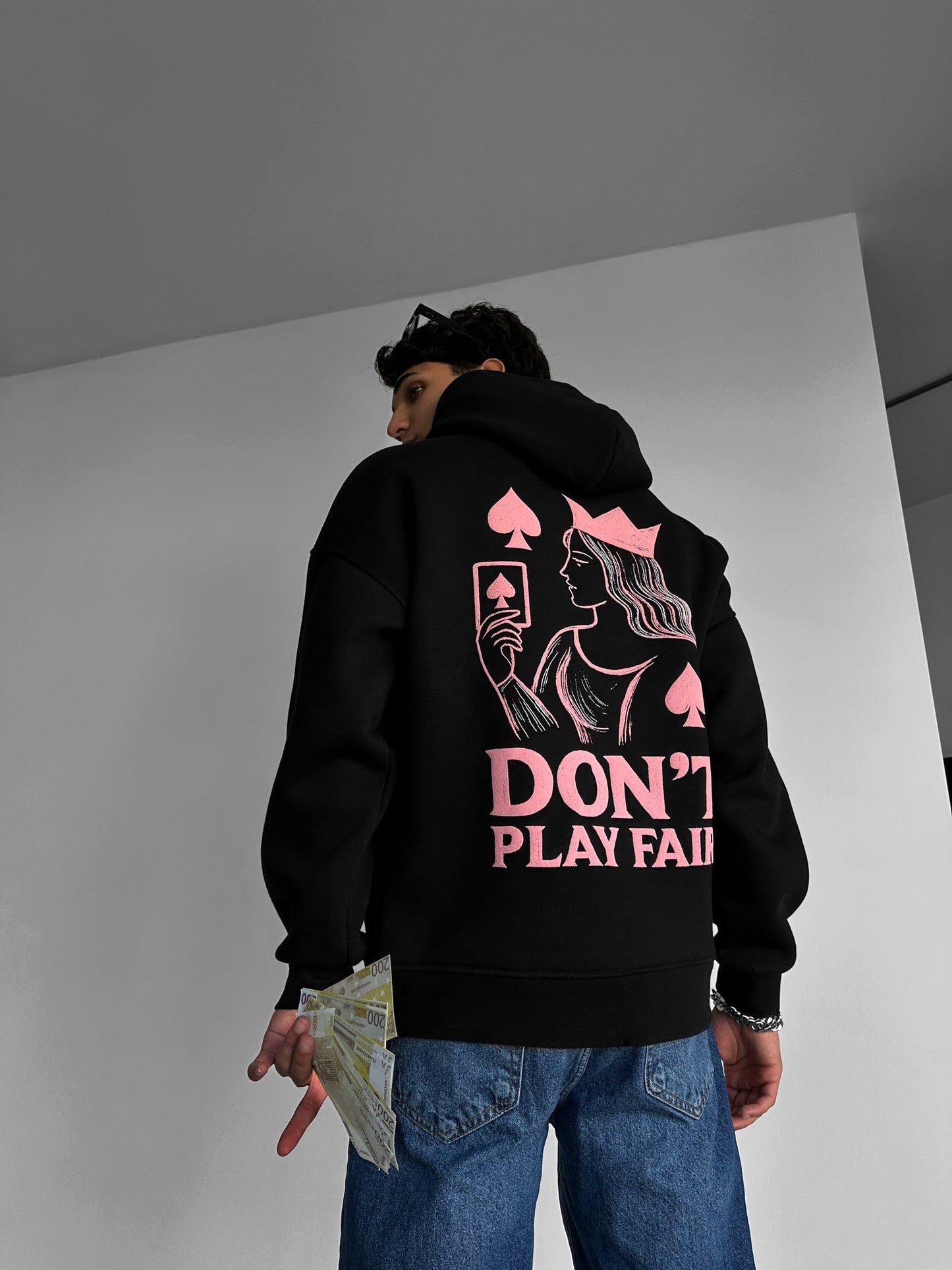 Don't Play Fair Drop Shoulder Graphic Hoodie