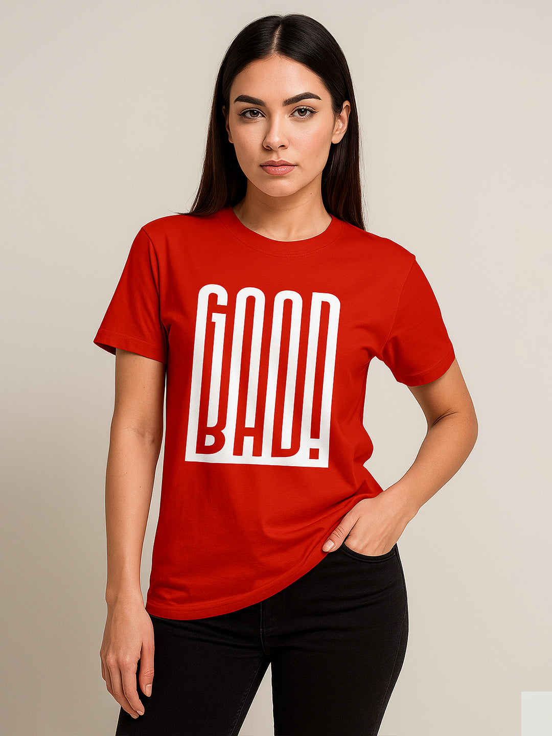 Good Bad Regular Fit T-Shirt For Women