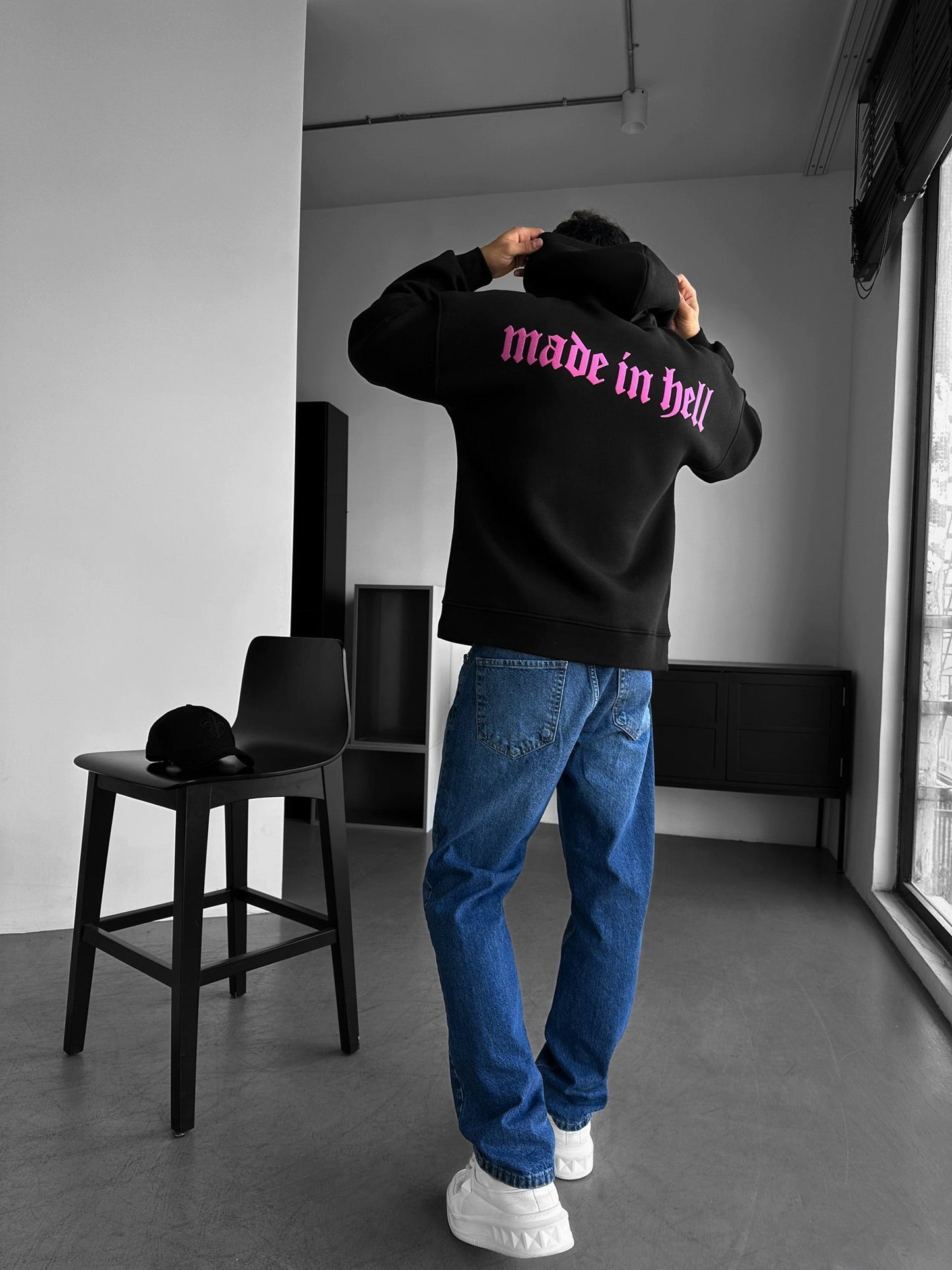 Made In Hell Drop Shoulder Graphic Hoodie