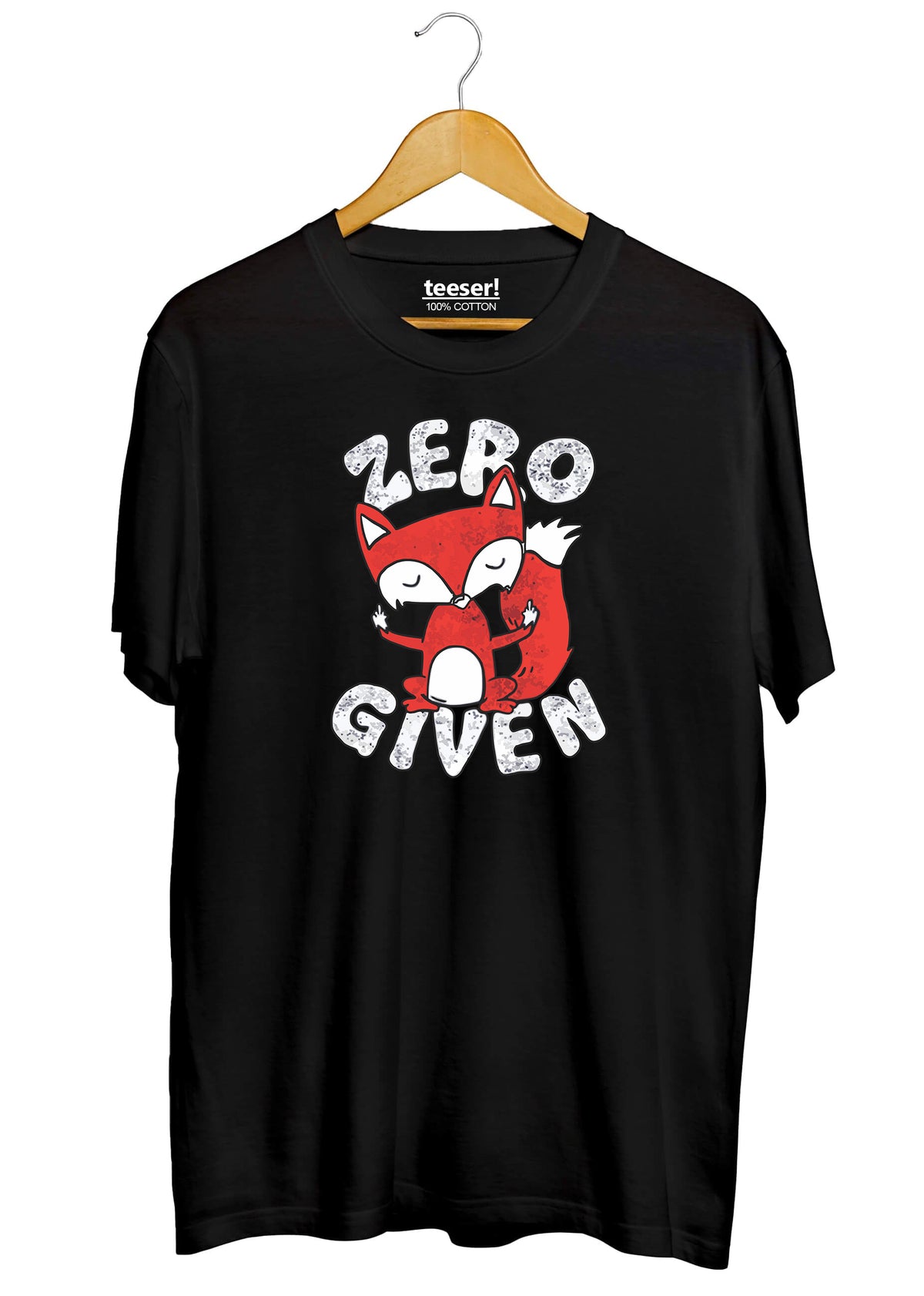 تيشيرت بقصة عادية بتصميم "Zero Fox Given"