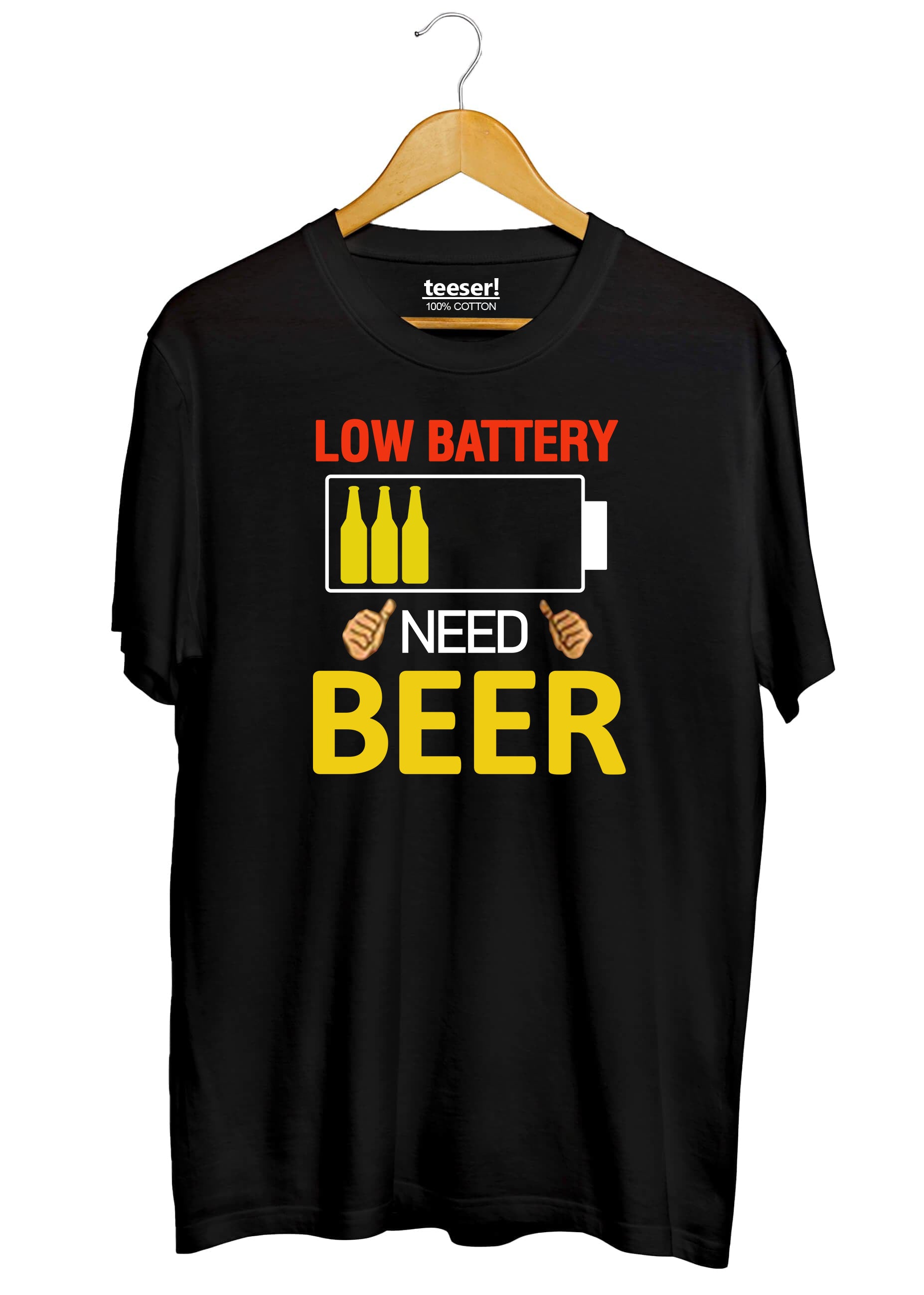 Low Battery Need Beer Regular Fit T-Shirt