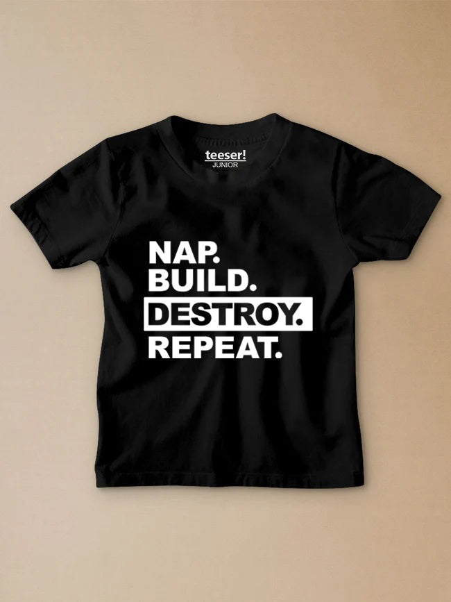 Nap Build Repeat Kids T-Shirt