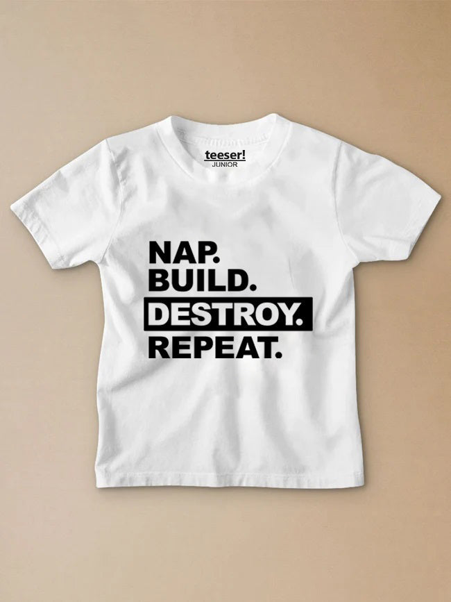 Nap Build Repeat Kids T-Shirt