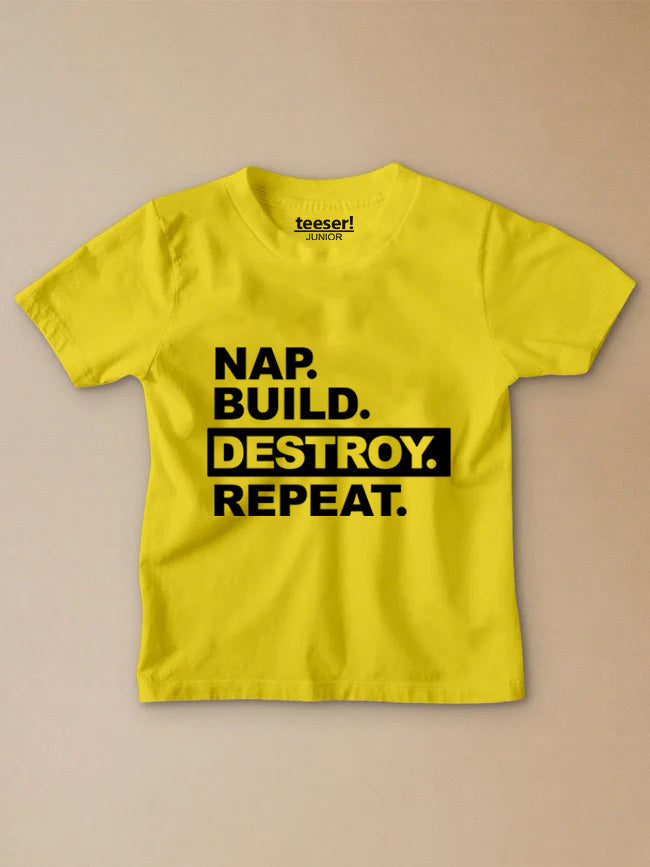 Nap Build Repeat Kids T-Shirt