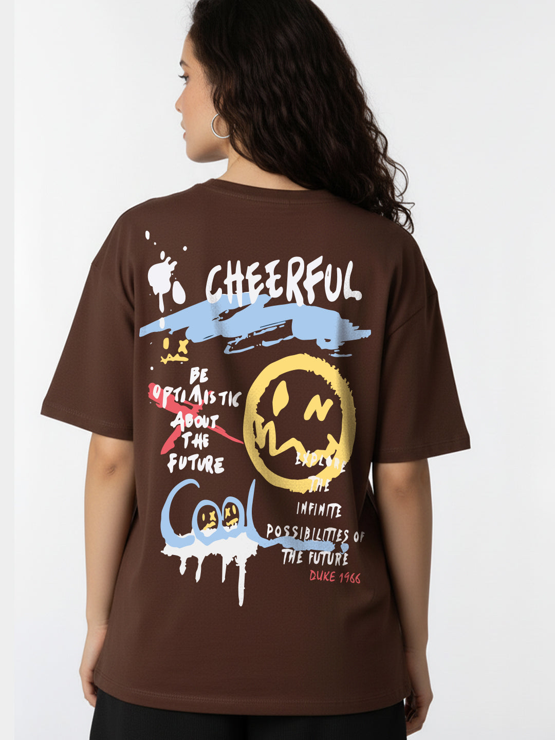 Cheerful Oversized Fit T-Shirt For Women