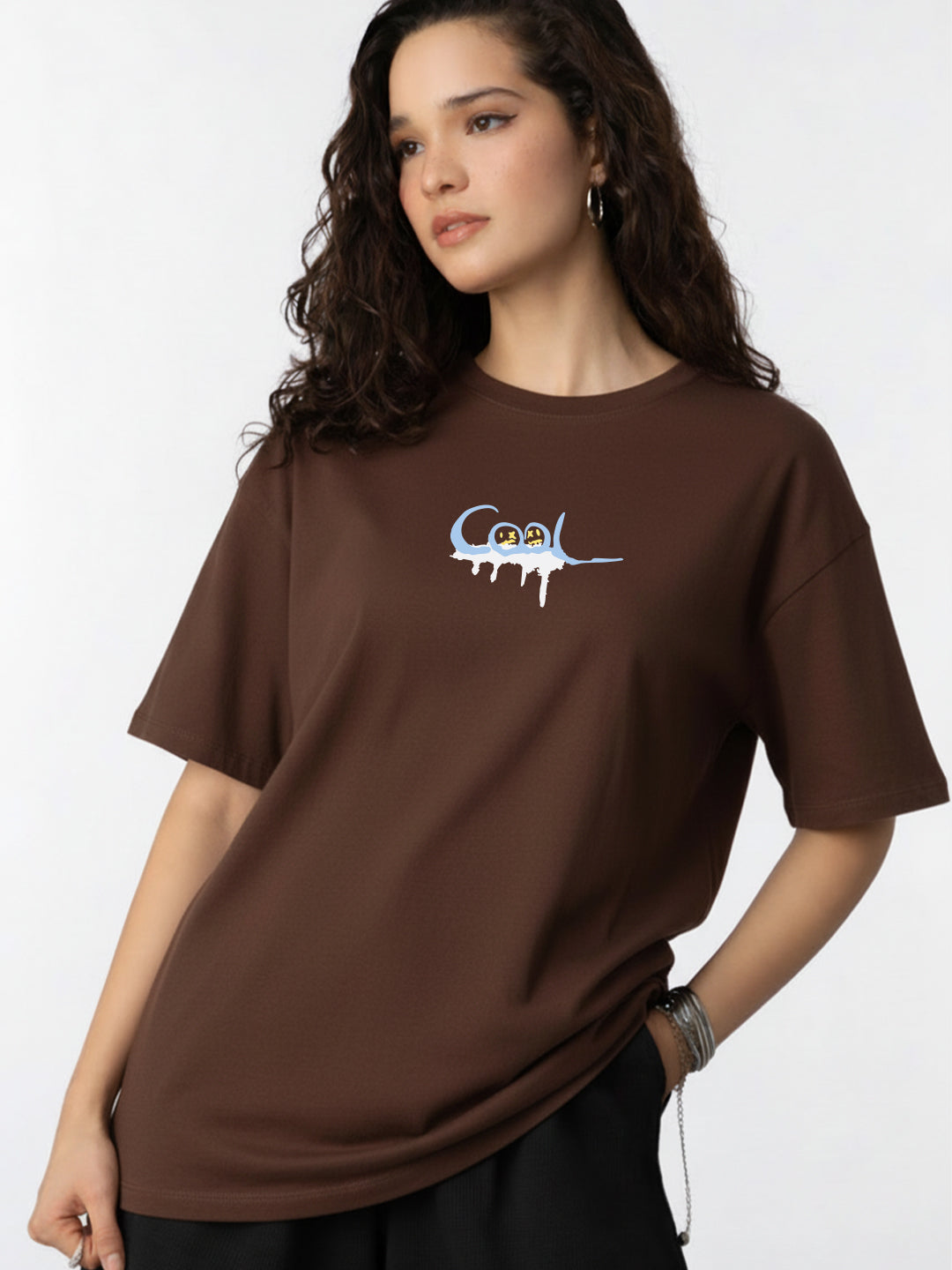 Cheerful Oversized Fit T-Shirt For Women