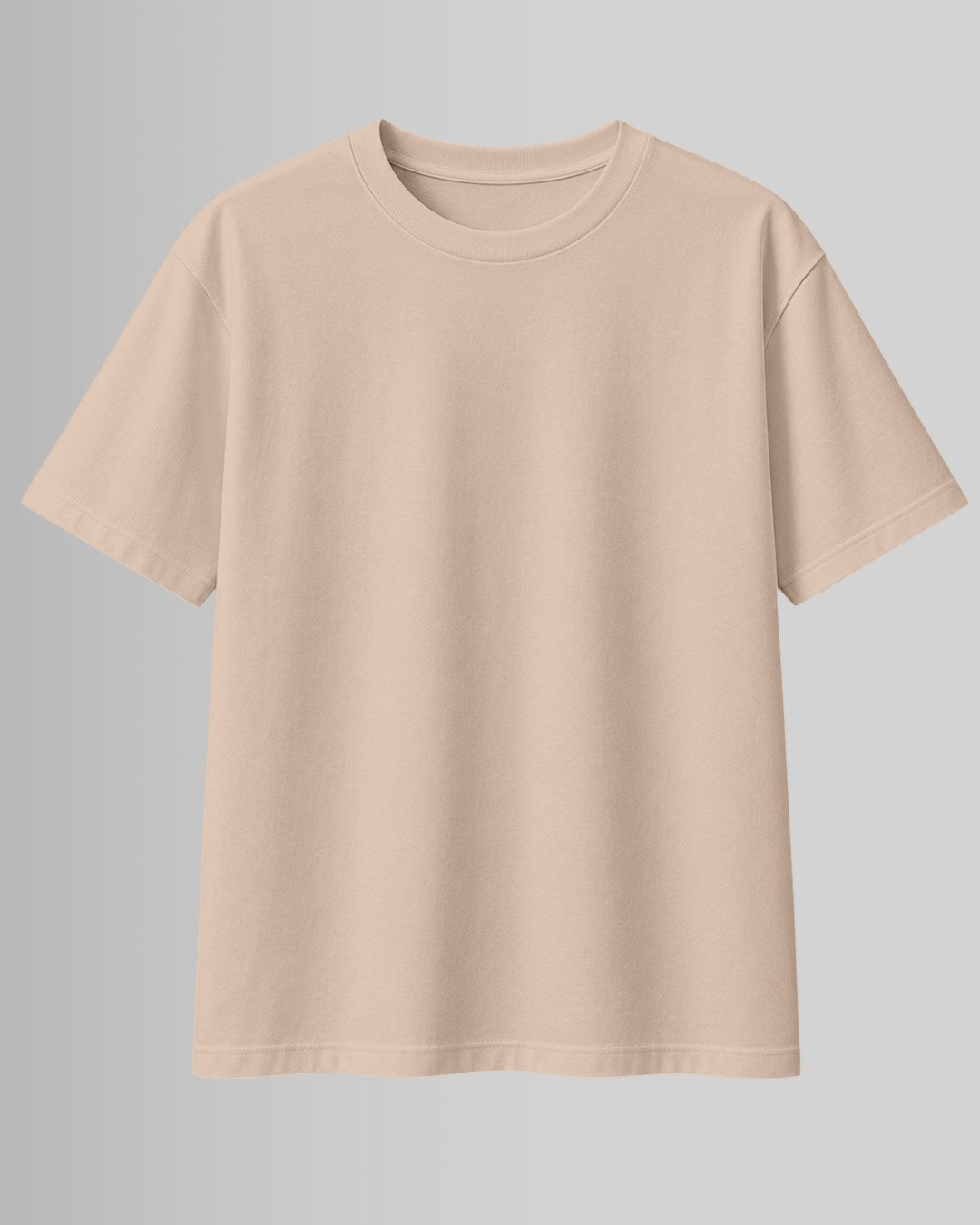 Beige oversized front custom t-shirt