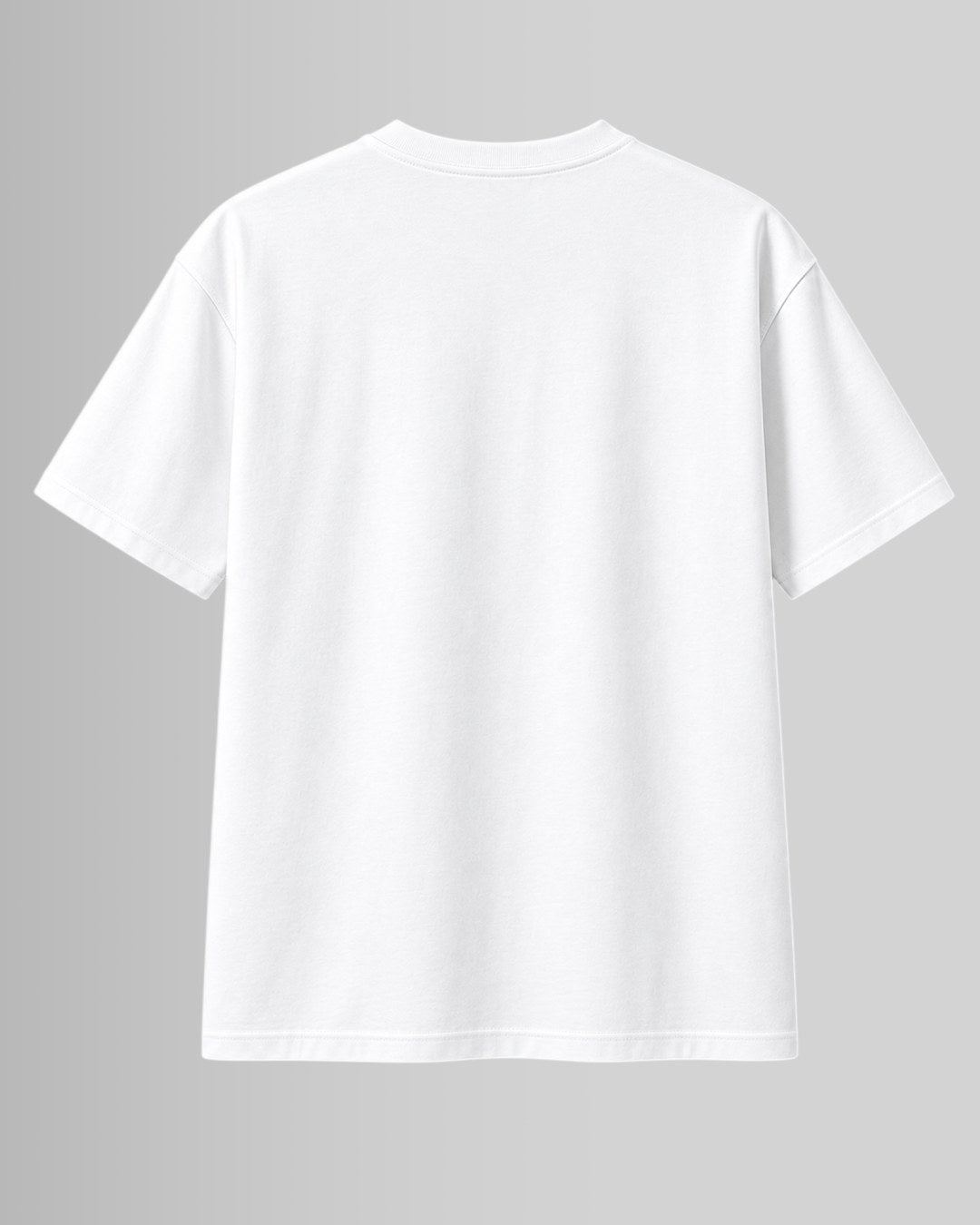 White oversized back custom t-shirt