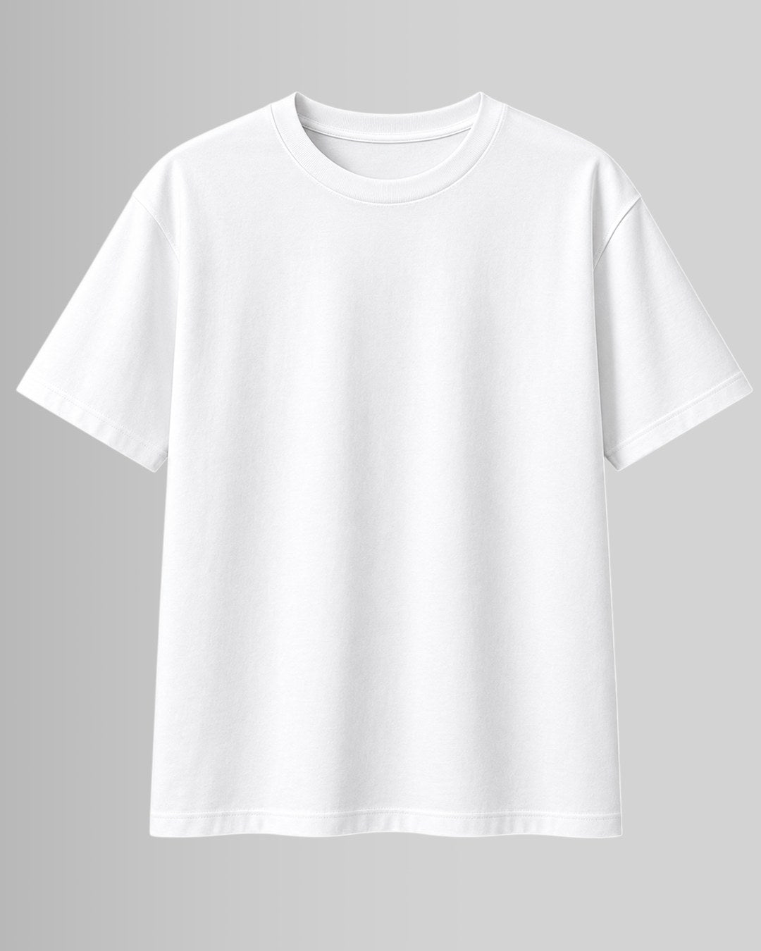 White oversized front custom t-shirt