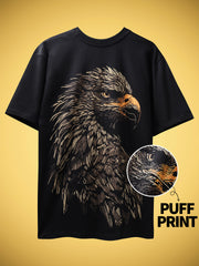 Majestic Eagle Puff Print Unisex Oversize T-Shirt